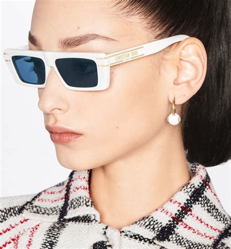 DiorSignature S2U White Rectangular Sunglasses .